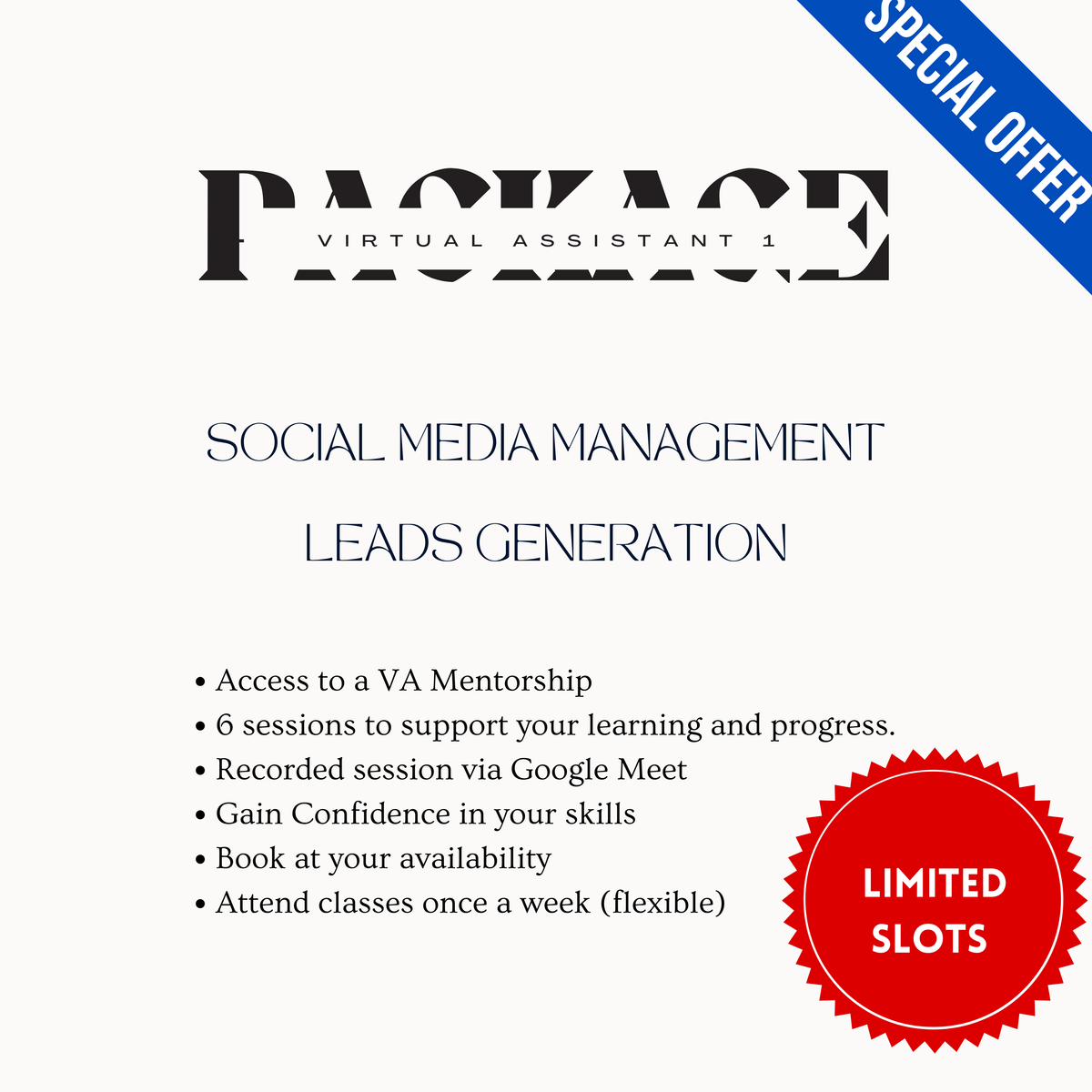 PACKAGE 1: SOCIAL MEDIA + LEAD GENERATION